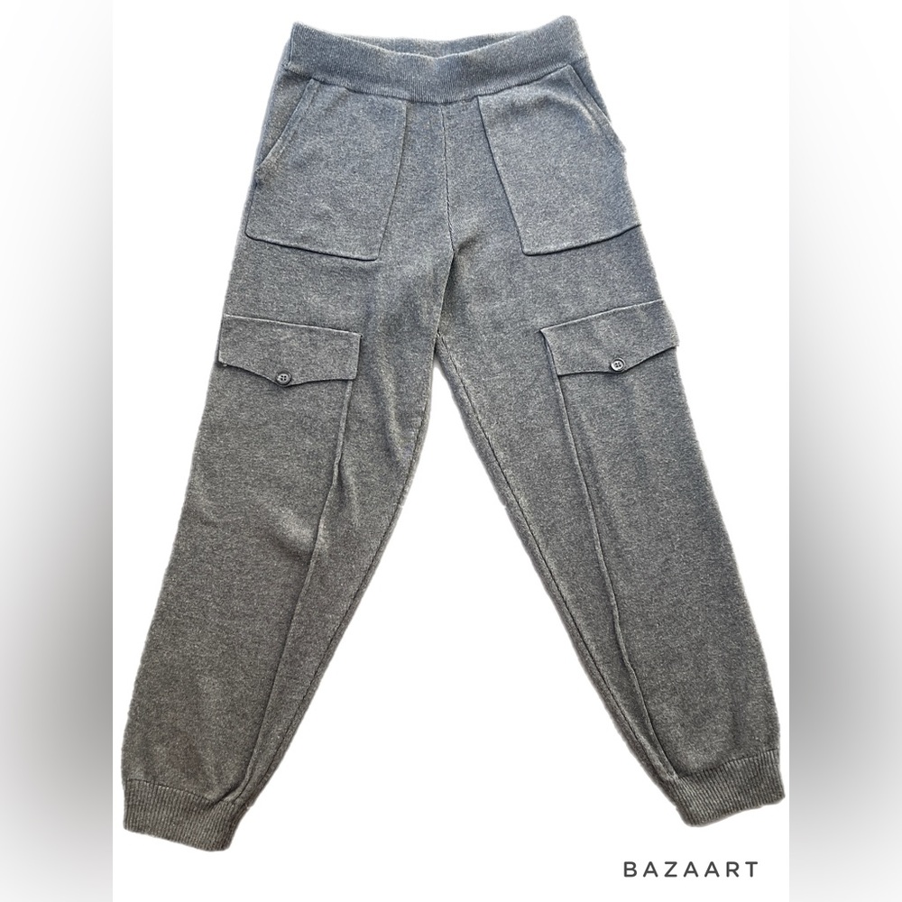 Lark & Grey Womens pull on gray cargo sweatpants, size small